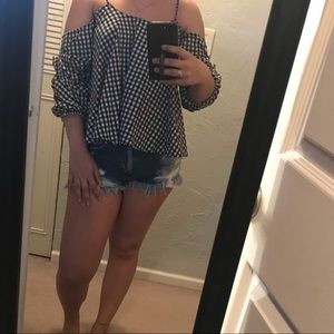 Plaid long sleeve top